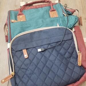 Elegant Teal and Navy Baby Bag